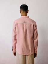 Ved Hand-Embroidered Bird Shirt - Pink