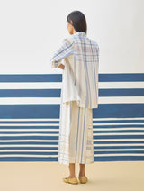 Inara Check Linen Dress With Blazer - Ivory