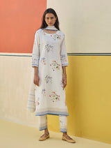 Kera Floral Embroidered Kurta Set
- Ivory