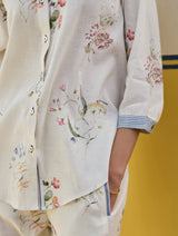 Vani Watercolour Floral Shirt - Ivory