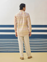 Yuto Modern Check Linen Shirt - Sand