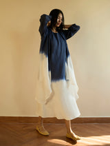 Kiya Ombre Hand-Dyed Linen Dress & Jacket - Navy