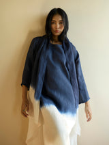 Kiya Ombre Hand-Dyed Linen Dress & Jacket - Navy