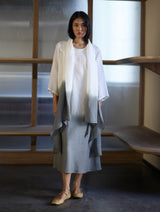 Kiya Ombre Hand-Dyed Linen Dress & Jacket - Grey