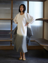Kiya Ombre Hand-Dyed Linen Dress & Jacket - Grey
