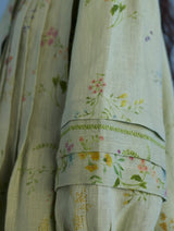 Akavi Pleated Floral Linen Co-ord Set - Mint