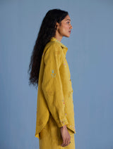 Alila Hand-Embroidered Linen Shirt - Ochre