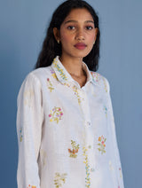 Alila Hand-Embroidered Linen Shirt - White