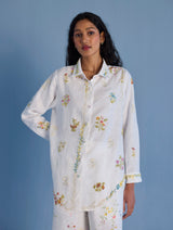 Alila Hand-Embroidered Linen Shirt - White