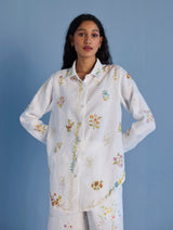 Alila Hand-Embroidered Linen Shirt - White