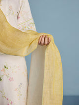 Para Hand-Embroidered Linen Kurta Set - White