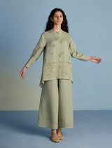 Leina A- Line Linen Co-ord Set - Mint