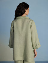 Ishi Boat-Neck Linen Co-ord Set - Mint