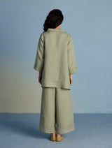 Ishi Boat-Neck Linen Co-ord Set - Mint