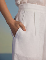 Ishi Boat-Neck Linen Co-ord Set - White