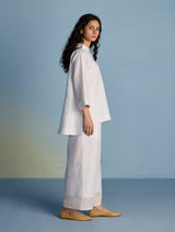 Ishi Boat-Neck Linen Co-ord Set - White