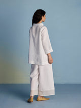 Ishi Boat-Neck Linen Co-ord Set - White