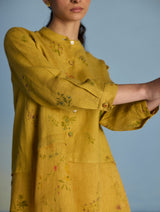 Leina A- Line Linen Co-ord Set - Ochre