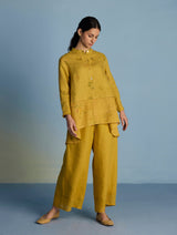 Leina A- Line Linen Co-ord Set - Ochre