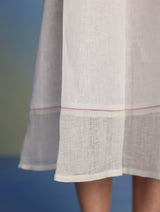 Ita Pleated Linen Dress - White