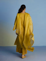 Maso Handwoven Linen Stripe Dupatta - Ochre
