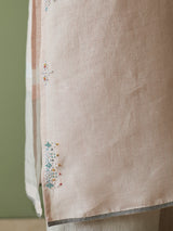 Vira Hand-Emboidered Linen Kurta - Blush