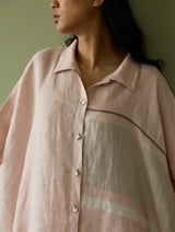 Bora Colour-Blocked Linen Kaftan - Blush
