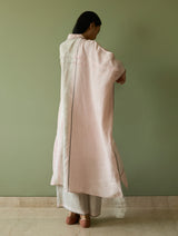 Bora Colour-Blocked Linen Kaftan Set - Blush