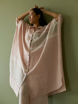 Bora Colour-Blocked Linen Kaftan Set - Blush