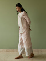 Aline Border Linen Co-ord Set - Blush