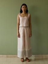 Della Border Linen Culottes - Blush