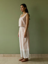 Della Border Linen Culottes - Blush