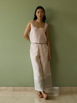 Della Border Linen Culottes - Blush