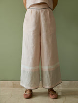 Della Border Linen Culottes - Blush