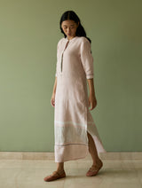 Terra Border Linen Dress - Blush