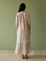 Terra Border Linen Dress - Blush