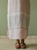 Terra Border Linen Dress - Blush