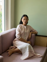 Terra Border Linen Dress - Blush