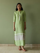 Terra Border Linen Dress - Meadow