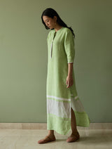Terra Border Linen Dress - Meadow
