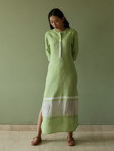 Terra Border Linen Dress - Meadow