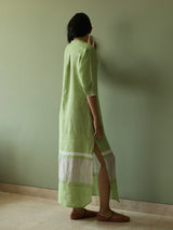 Terra Border Linen Dress - Meadow