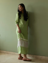 Terra Border Linen Dress - Meadow