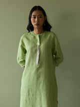 Terra Border Linen Dress - Meadow