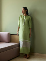 Terra Border Linen Dress - Meadow