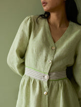 Liana Stripe Linen Dress - Meadow