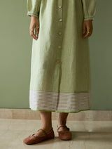 Liana Stripe Linen Dress - Meadow