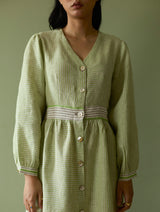 Liana Stripe Linen Dress - Meadow