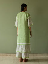 Vira Hand-Emboidered Linen Kurta Set - Meadow