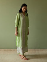 Mori Border Linen Shirt Kurta - Meadow